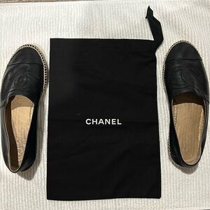 Chanel black Lambskin espadrilles